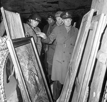 General Eisenhower, Patton Examine Stolen Artwork in a Nazi Mine (1945)