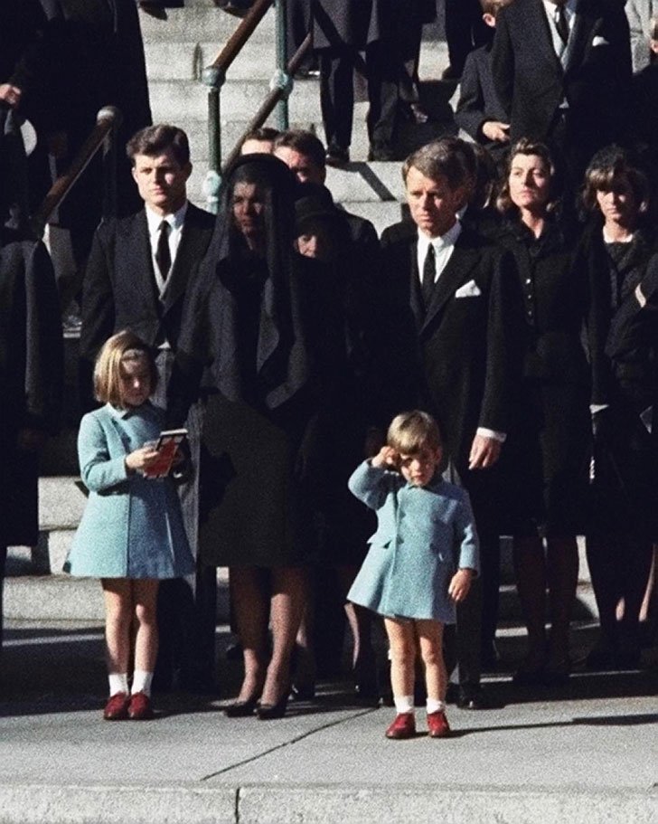 3-year-old John F. Kennedy Jr. raised his hand to salute his dad one last time - 1963